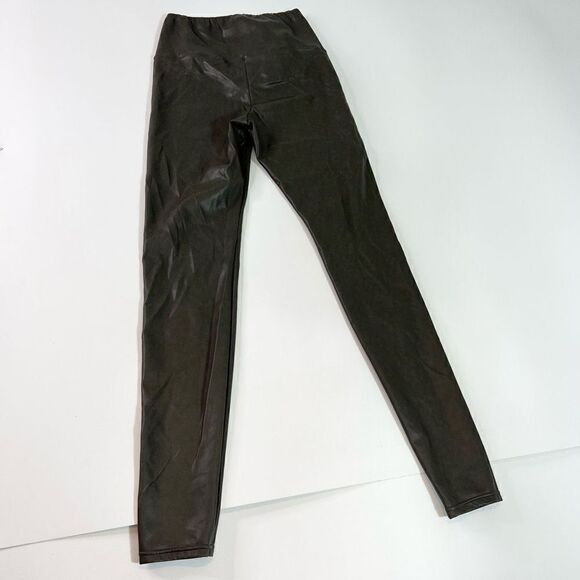 Wilfred Free Legging Pants Women's Olive Green Large Faux Leather High Rise Long - Picture 9 of 11